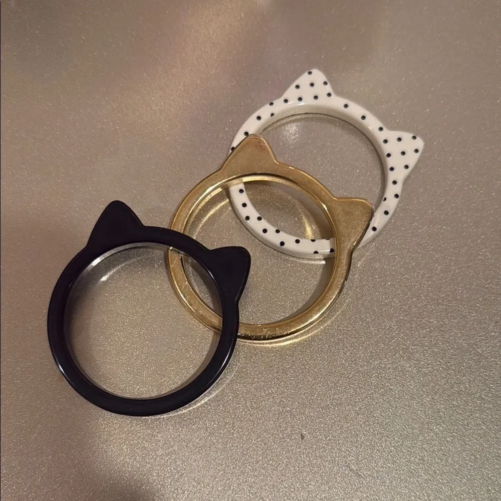 Cat Ear bracelet Set - Black, Gold, and White